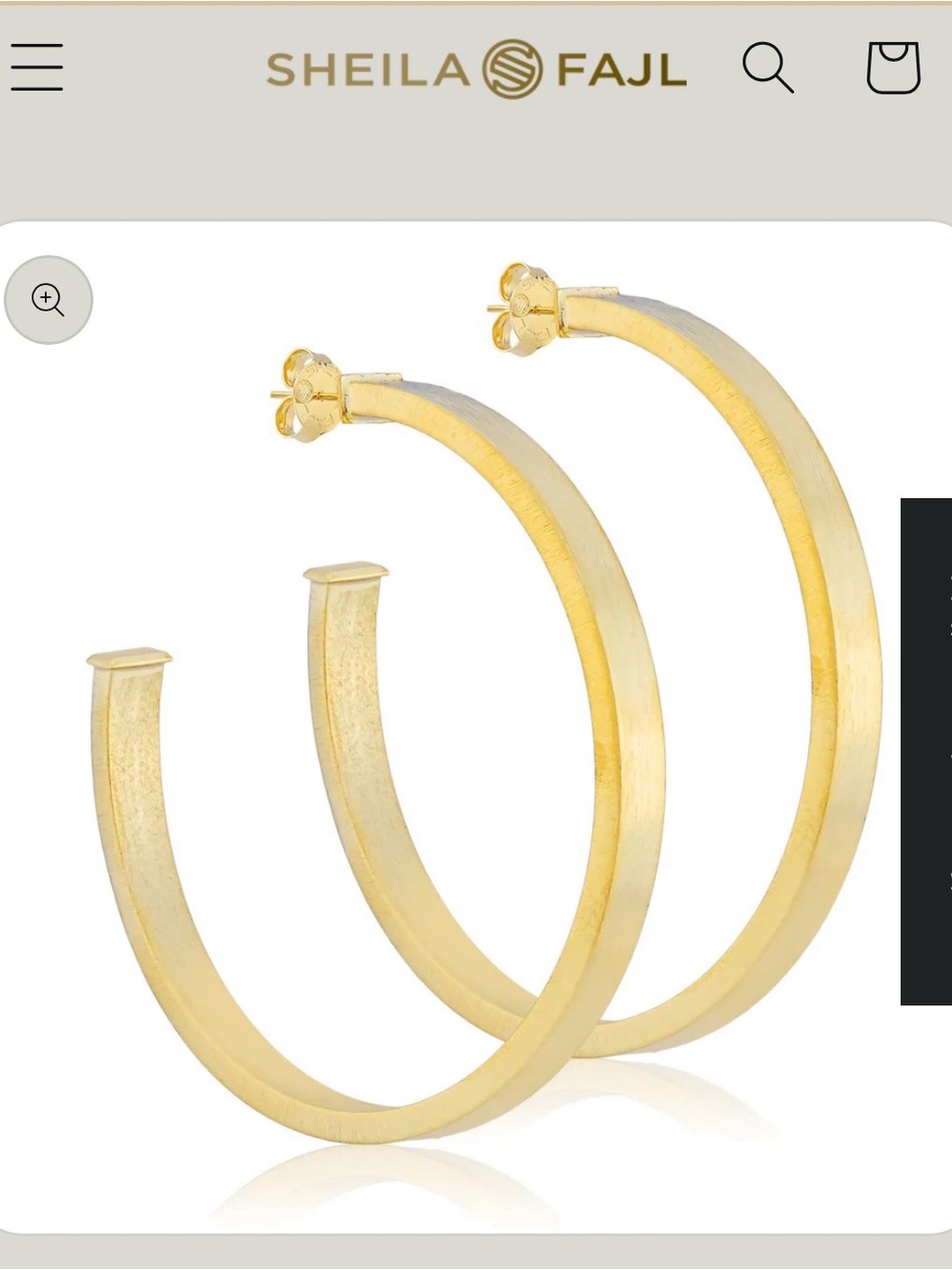 Sheila Fajl Gold Wide Hoop Earrings